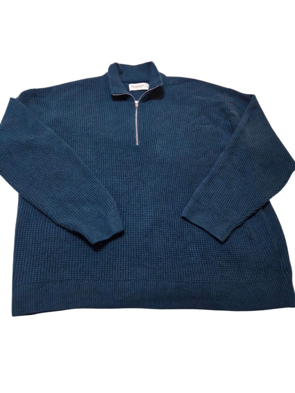 Abercrombie And Fitch Soft A&F Quarter Zip Sweater XXL Blue Men's Unisex A37.1